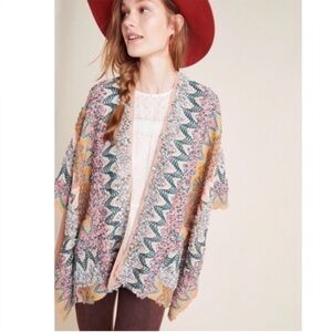 Anthropologie Akemi and Kin Alva Chevron Textured Kimono Sweater
